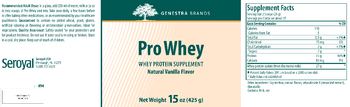 Genestra Brands Pro Whey Natural Vanilla Flavor - whey protein supplement