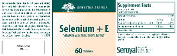 Genestra Brands Selenium + E - vitaminmineral supplement