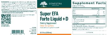Genestra Brands Super EFA Forte Liquid + D Natural Orange Flavor - supplement