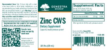 Genestra Brands Zinc CWS - supplement