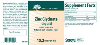 Genestra Brands Zinc Glycinate Liquid Natural Peach-Tangerine Flavor - supplement