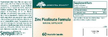 Genestra Brands Zinc Picolinate Formula - mineral supplement