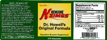 Genuine N-Zimes Dr. Howell's Original Formula - digestive enzyme supplement