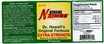 Genuine N-Zimes Dr. Howell's Original Formula Extra-Strength - digestive enzyme supplement