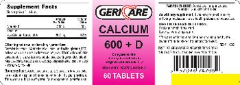 Geri-Care Calcium 600 + D - supplement