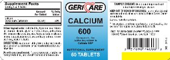 Geri-Care Calcium 600 - nutritional supplement