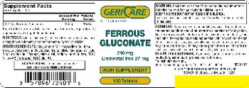 Geri-Care Ferrous Gluconate - iron supplement