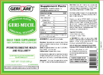 Geri-Care Geri-Mucil Regular Flavor - daily fiber supplement