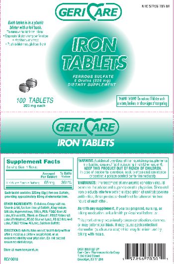 Geri-Care Iron Tablets - supplement
