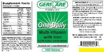 Geri-Care One-Daily Multi-Vitamin With Iron - nutritional supplement
