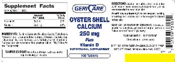 Geri-Care Oyster Shell Calcium 250 mg Plus Vitamin D - nutritional supplement