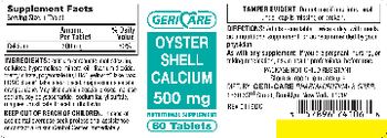 Geri-Care Oyster Shell Calcium 500 mg - nutritional supplement