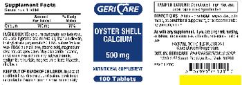 Geri-Care Oyster Shell Calcium 500 mg - nutritional supplement