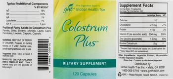 GHT Global Health Trax Colostrum Plus - supplement