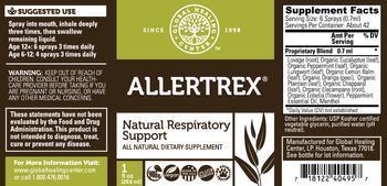 Global Healing Center Allertrex - these statements have not been evaluated by the food and drug administration this product is not int