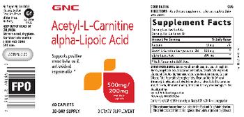 GNC Acetyl-L-Carnitine Alpha-Lipoic Acid 500 mg/200 mg - supplement