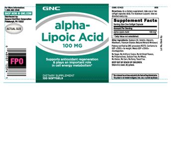 GNC Alpha-Lipoic Acid 100 mg - supplement