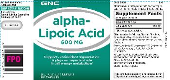 GNC Alpha-Lipoic Acid 600 mg - supplement