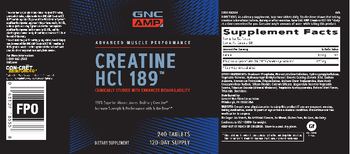 GNC AMP Advanced Muscle Performance Creatine HCL 189 - supplement