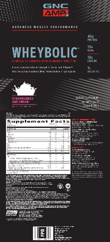 GNC AMP Advanced Muscle Performance Wheybolic Strawberries and Cream - supplement