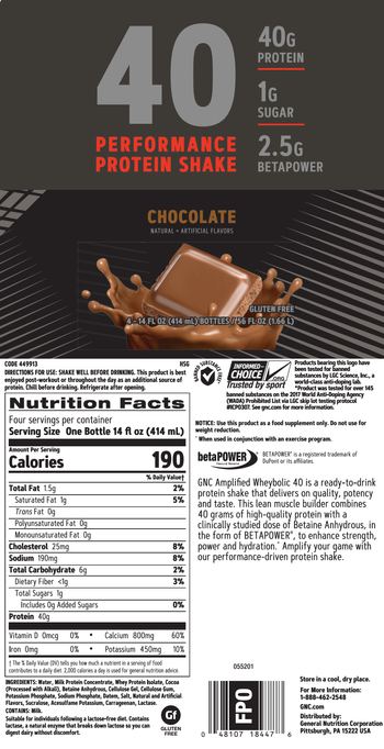 GNC Amplified Wheybolic 40 Chocolate - supplement