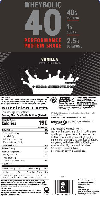 GNC Amplified Wheybolic 40 Vanilla - supplement