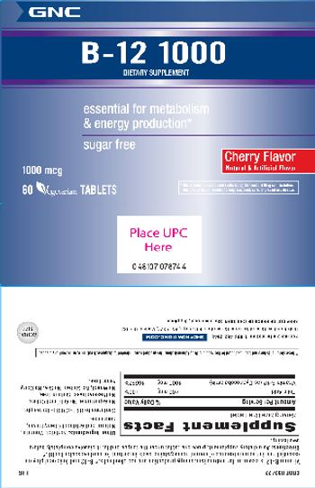 GNC B-12 1000 Cherry Flavor - supplement