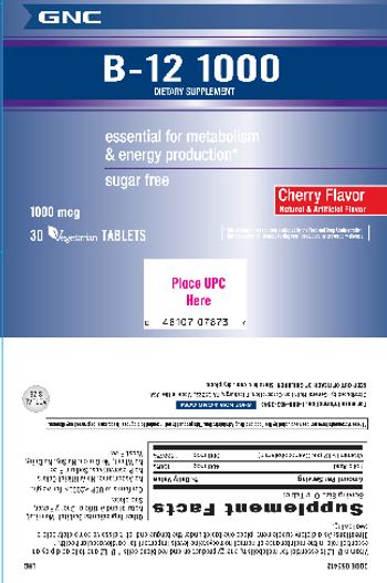GNC B-12 1000 Cherry Flavor - supplement