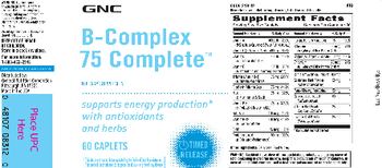 GNC B-Complex 75 Complete - supplement