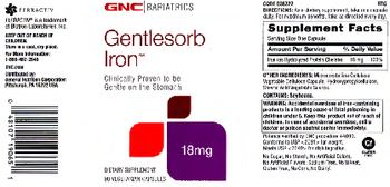 GNC Bariatrics Gentlesorb Iron 18 mg - supplement