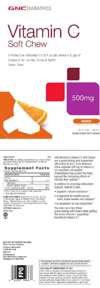 GNC Bariatrics Vitamin C Soft Chew 500 mg Orange - supplement