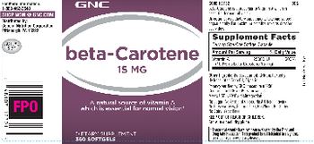 GNC Beta-Carotene 15 mg - supplement