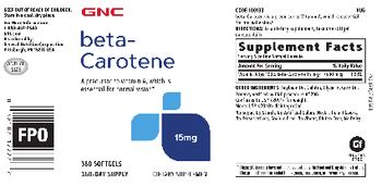 GNC Beta-Carotene 15 mg - supplement
