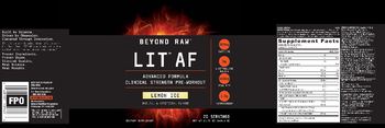 GNC Beyond Raw LIT AF Lemon Ice - supplement