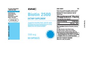 GNC Biotin 2500 - supplement