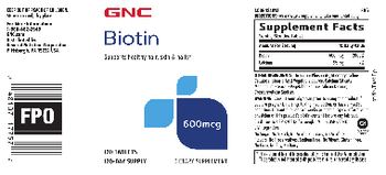 GNC Biotin 600 mcg - supplement