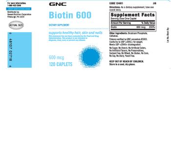 GNC Biotin 600 - supplement