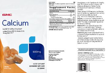 GNC Calcium 600 mg Caramel - supplement