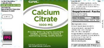 GNC Calcium Citrate 1000 mg - supplement