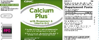 GNC Calcium Plus With Magnesium & Vitamin D-3 - supplement