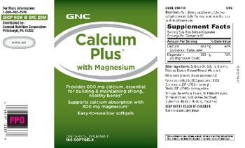 GNC Calcium Plus With Magnesium - supplement