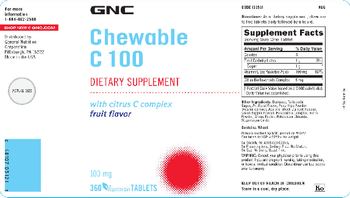 GNC Chewable C 100 Fruit Flavor - supplement