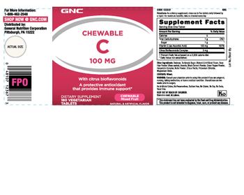 GNC Chewable C 100 mg Mixed Fruit - supplement