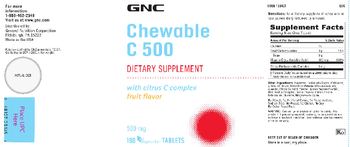 GNC Chewable C 500 Fruit Flavor - supplement