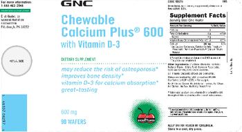 GNC Chewable Calcium Plus 600 With Vitamin D-3 - supplement