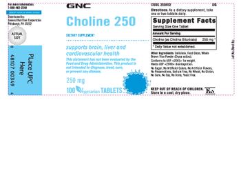 GNC Choline 250 - supplement