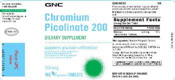 GNC Chromium Picolinate 200 - supplement