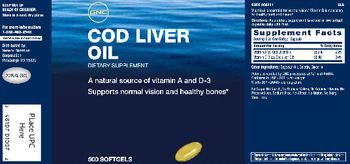 GNC Cod Liver Oil - supplement
