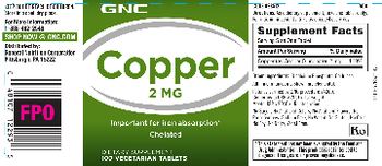 GNC Copper 2 mg - supplement