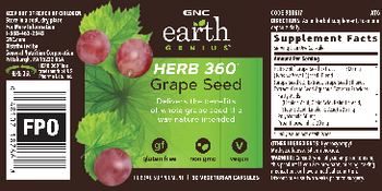 GNC Earth Genius Herb 360 Grape Seed - herbal supplement